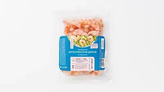 Креветки аргентинские дикие очищенные 40/60 зам., 400 г