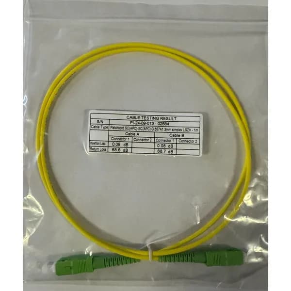 Патчкорд оптический simplex SC/APC-SC/APC, одномодовый (9/125 мкм, G657A1), LSZH, диаметр 3.0 мм, длина 7 м