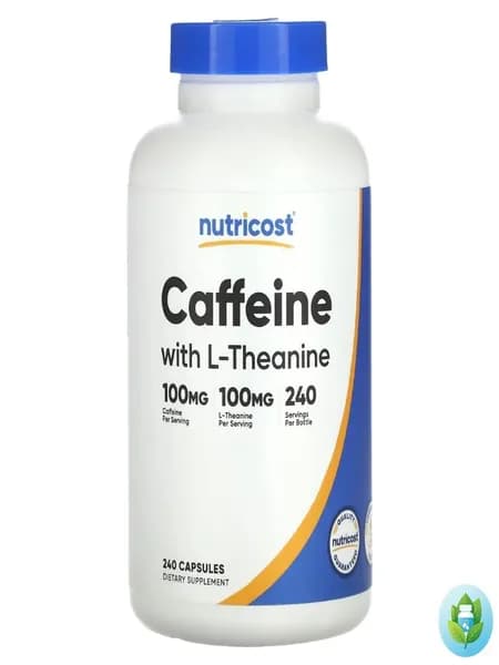 Nutricost, Кофеин с L-теанином, 240 капсул