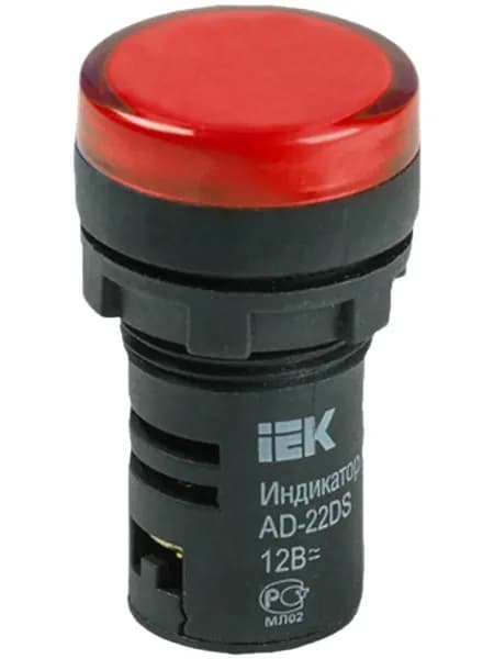 Индикатор светосигнальный со светодиодной матрицей AD-22DS BLS10-ADDS-012-K04, красный, 12B, 1 шт.