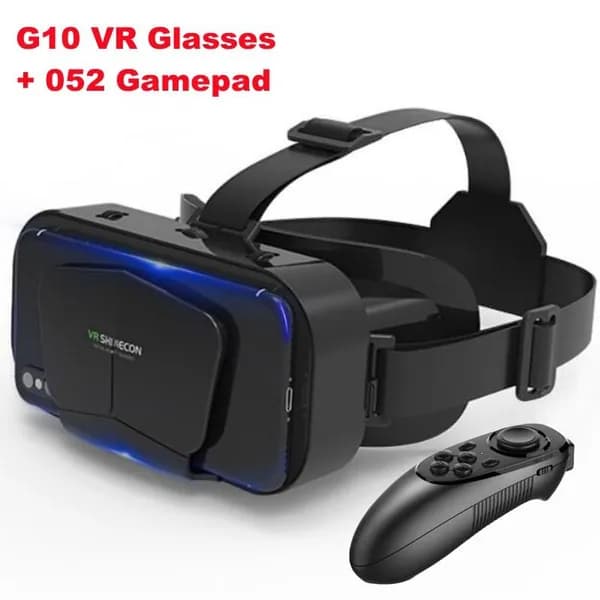 Умные VR очки, шлем виртуальной реальности, 3D линзы для крепления на голову, полное погружение в игры -- VR + геймпад 052 (Фото 1 ваш товар)