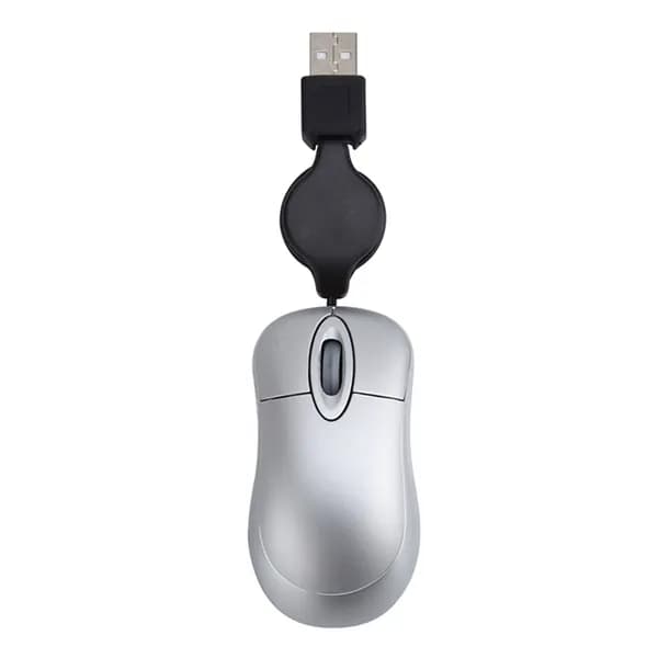 Мини USB проводная мышь с выдвижным кабелем, маленькая, 1600 DPI оптическая компактная дорожная мышь для 98 2000 XP Vista Ve (серебристая)