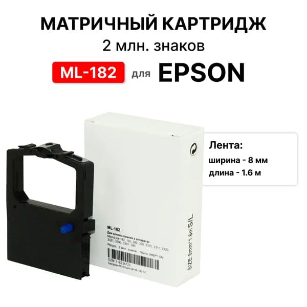 Картридж ML182 (01108002) для принтера Oki ML-182 192 280 320 390 3310 3311 3320 3321 черный ELC 2 мл.знк.