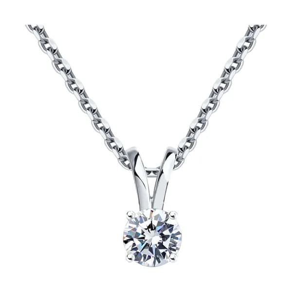 Подвеска из белого золота DIAMANT-ONLINE с фианитом 585 пробы