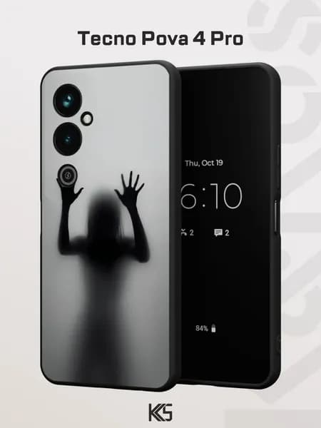 Чехол на Tecno Pova 4 Pro с принтом Тень за стеклом