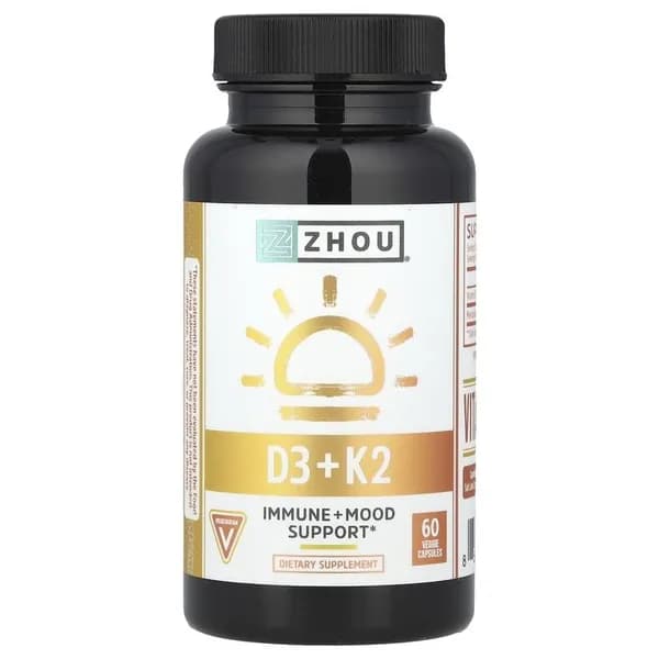 Zhou Nutrition витамин D3+K2 60 капсул