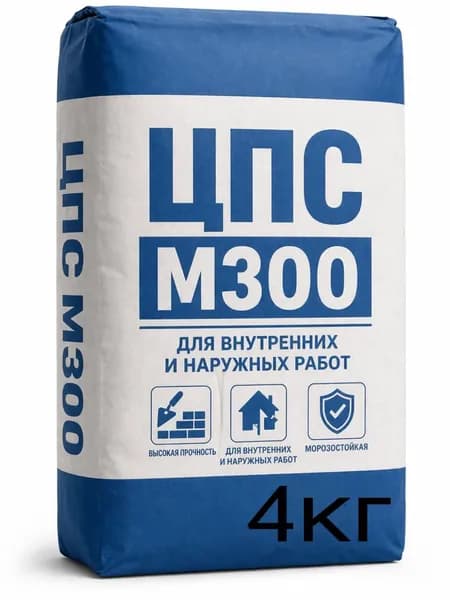 Цементно-песчаная смесь М300 4кг