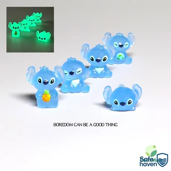 Фигурка Стича из смолы (светящаяся в темноте), 5 штук