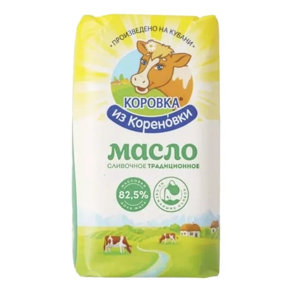Сливочное масло Коровка из Кореновки Традиционное 82,5% БЗМЖ 170 г