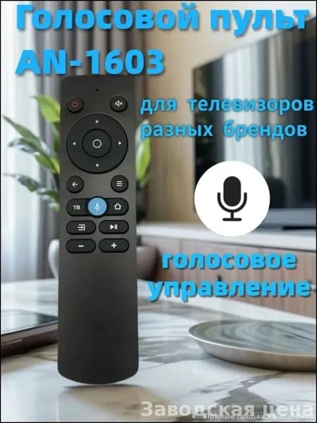 Голосовое управление телевизором обеспечивается эксклюзивным универсальным пультом AN1603