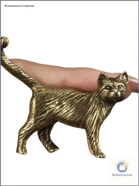 Винтажная статуэтка котенка из латуни