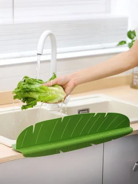 Заградитель для воды из силикона в виде листа банана для кухонного раковина