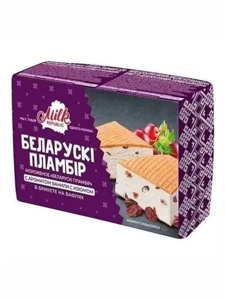 Мороженое пломбир Milk Republic с изюмом БЗМЖ 100 г - 2 шт