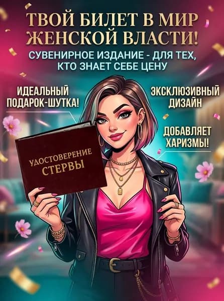 Удостоверение шуточное Стервы