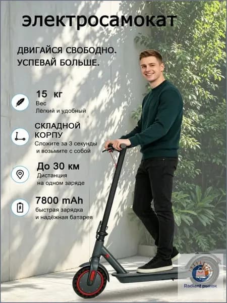Электросамокат 019e958f204b78428f3e5b0a9e434f5b, черный матовый