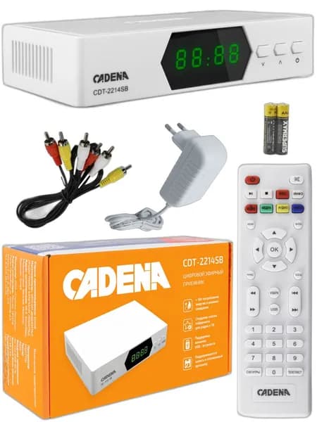 Cadena Медиаплеер CDT-2214SB Собственная ОС, 256 МБ/512 ГБ, ANT+, ИК-порт (IrDA), белый