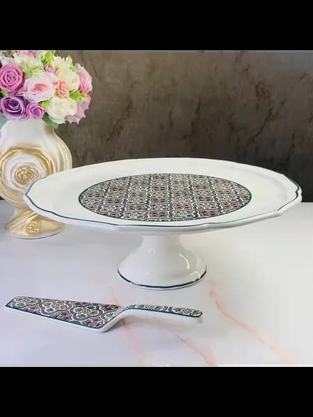 Тортовница на ножке с лопаткой 35,5см