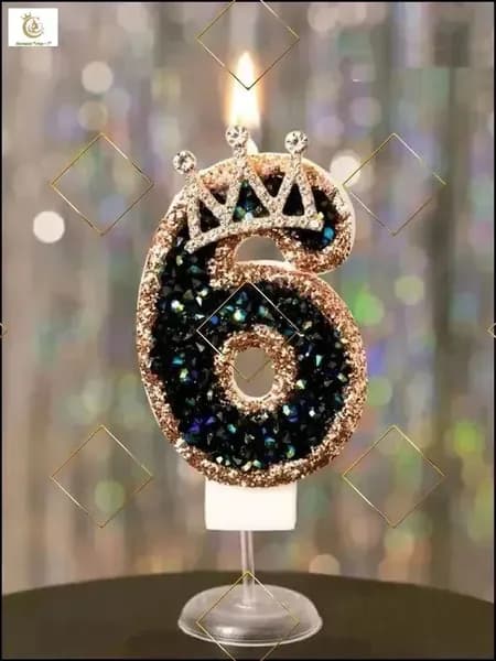 Свечи для торта цифра 6, 8 см, 1 шт