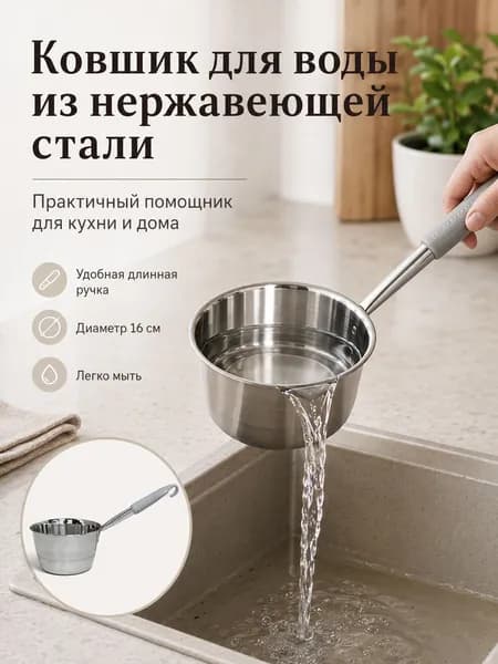 Бондарное изделие для бани Ковш для бани, 1.51 л