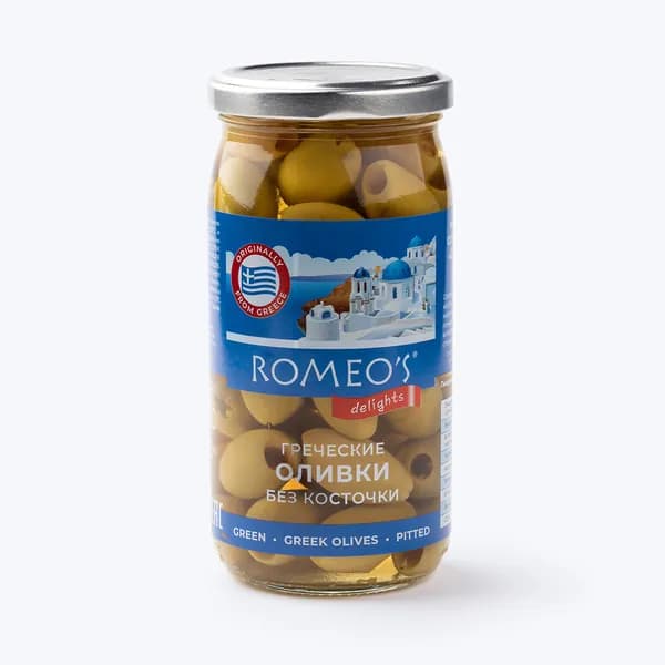 Оливки греческие Romeo's Delights Гигант без косточки, 340 г