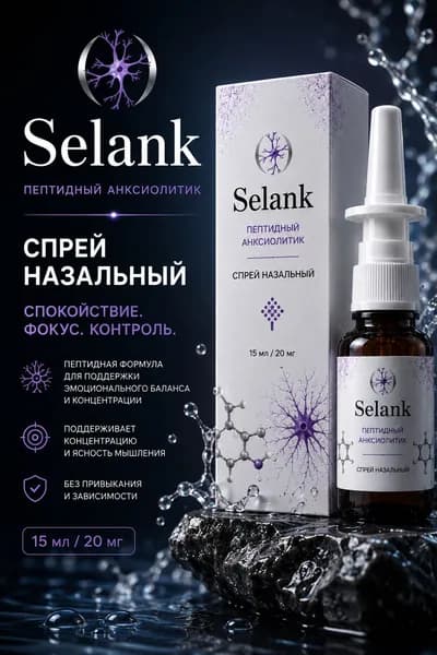 Селанк пептид 15 мл/20мг назальный спрей Selank