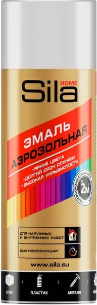 Sila Краска Аэрозольная / Эмаль Универсальная HOME БЕЛАЯ МАТОВАЯ RAL 9003, 520 мл, 1 шт