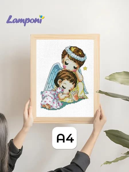 Картина для вышивания 20х29 см. Ангел-хранитель