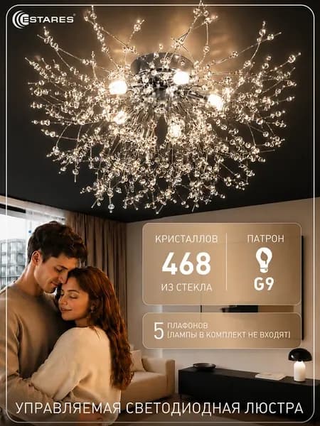 Люстра потолочная светодиодная на кухню и в спальню