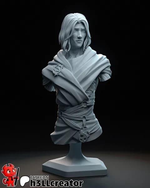 Сборная модель Bust of Progressive healer (League of Legends), бюст, 96мм для покраски