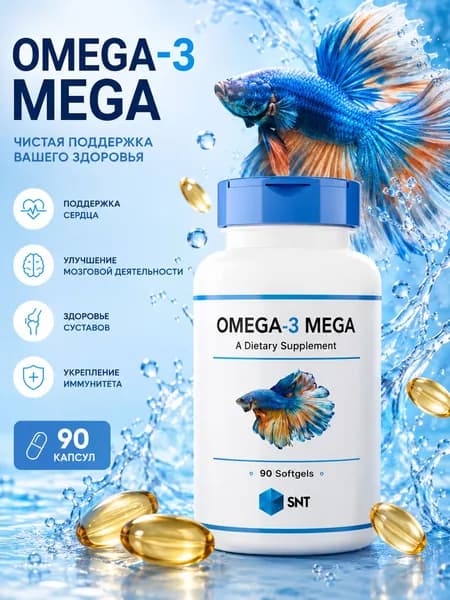 SNT, Omega-3 MEGA, Омега-3 Мега, 90 капсул