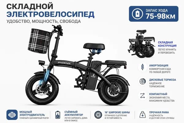 Phoenix Электровелосипед 2026, 350 Вт