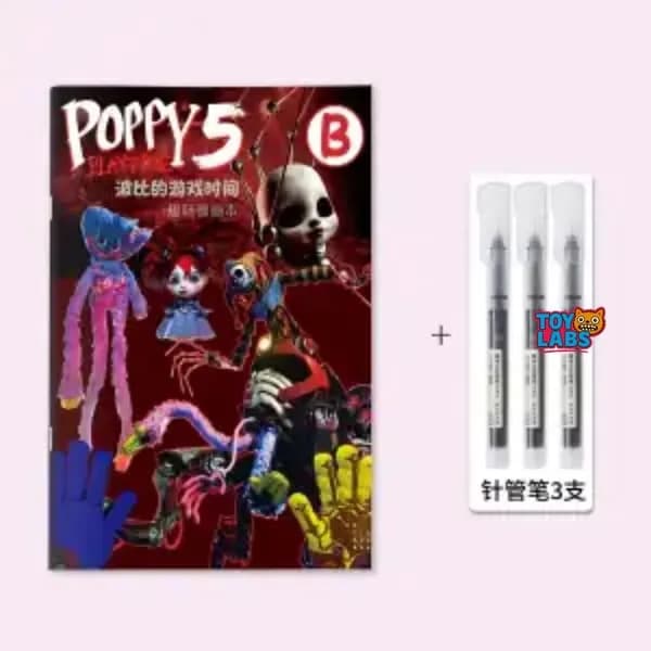 Детская рисовалка обводилка (Poppy Playtime) с персонажами Хагги Вагги и Кисси Мисси, развивающая тетрадь для раскрашивания, для мальчиков и девочек от 6 лет