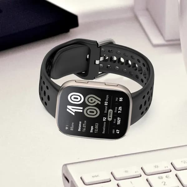 Силиконовый ремешок 22 мм для Amazfit Bip Max и Bip 6, чёрный