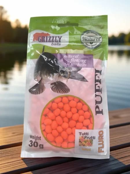 Fluro Воздушное тесто для рыбалки GRIZZLY Baits Puffi "Тути-фрути" 8мм / 30г