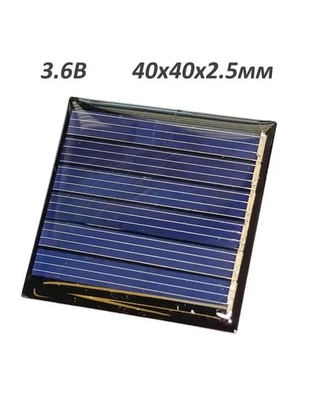 SP-4040-3.6V, Солнечная батарея 3.6В (панель / фотоэлемент), размеры 40х40x2.5мм