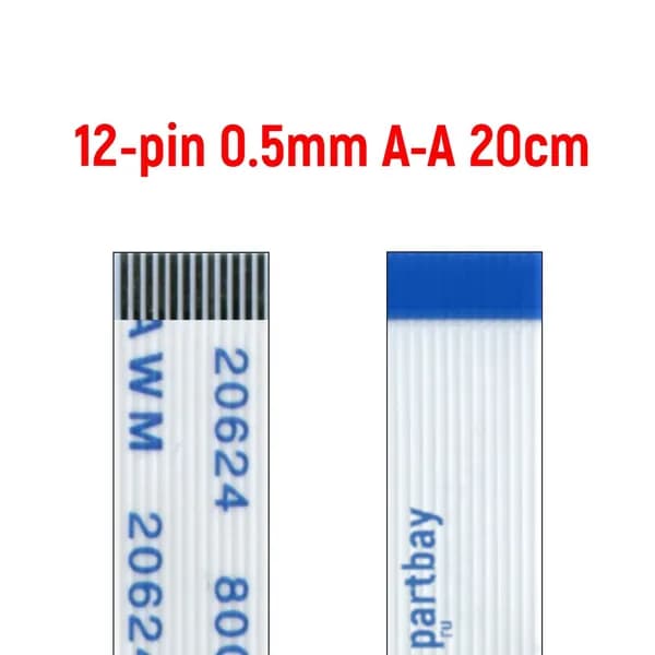 Шлейф тачпада для ноутбука Asus A53S FFC 12-pin Шаг 0.5mm Длина 20cm Прямой A-A AWM 20624 80C 60V VW-1