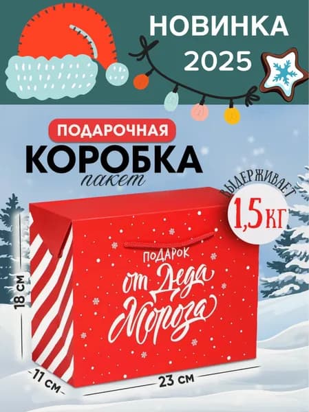 Коробка - пакет для новогоднего подарка.