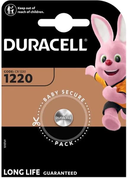 Дисковая батарейка Duracell CR1220 Lithium Battery 3v BL1 , 1шт.