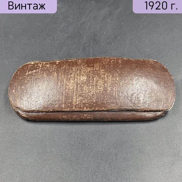 Антикварный футляр для пенсне Европа металл ткань 1900-1940 гг ретро