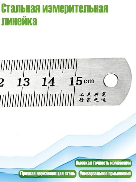 Стальная измерительная линейка, 15cm