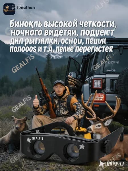 Очки ночного видения для охоты, бинокль с ИК подсветкой 500 м, прибор для ночного наблюдения