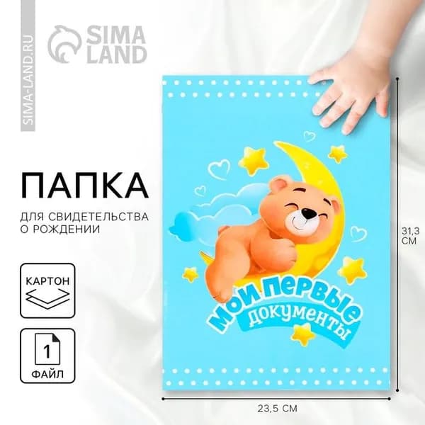 Папка для свидетельства о рождении Мои первые документы , А4.