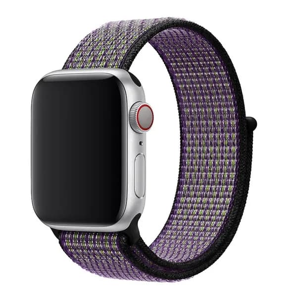 Нейлоновый ремешок для Apple Watch series 1-9 SE, SE 2, 1 и 2 Ultra, 42-44-45-49 mm / Эластичный тканевый браслет на липучке