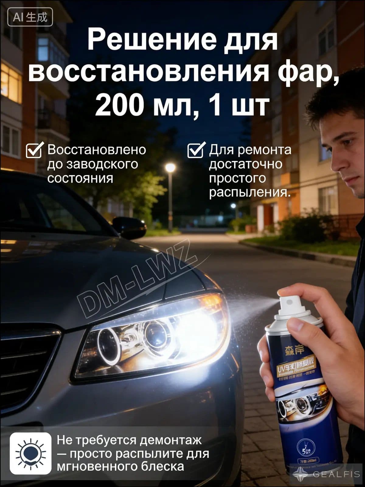 Лак автомобильный, цвет: прозрачный, 200 мл, 1 шт.