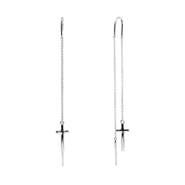 Серьги протяжки женские серебро 925 пробы, длинные 585GOLD
