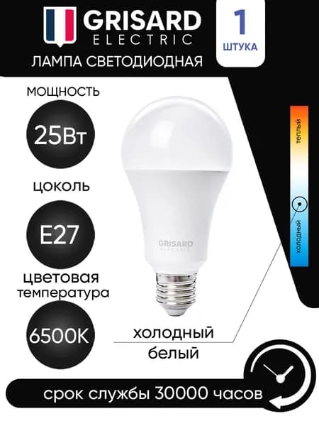 Лампочка светодиодная E27 25Вт холодный свет