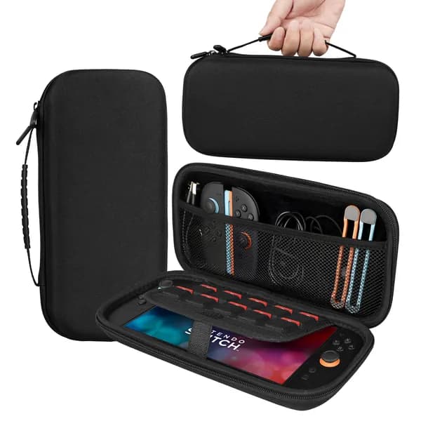Защитный чехол для Nintendo Switch 2 OLED и Nintendo Switch (чехол для Нинтендо Свитч Олед), на молнии, черный