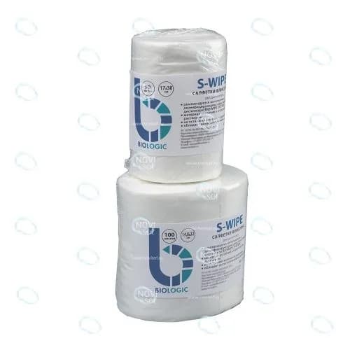 Салфетки флисовые S-Wipe 14,5х32см для ведра-диспенсера BIOWIPE SYSTEM в рулоне 100 листов