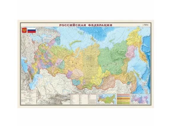 Карта "РФ" политико-административная 1:7млн. (1,36*0,89)