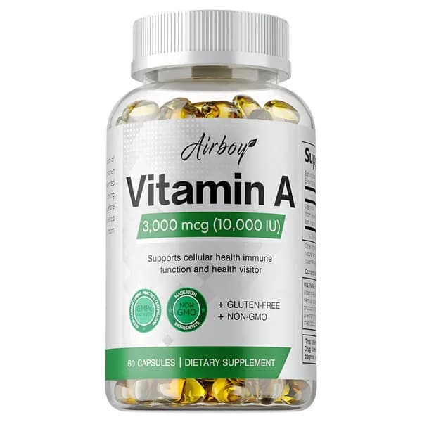 Биологически активная добавка Airboy Vitamin A предназначена для поддержания здоровья клеток, иммунной функции и зрения.